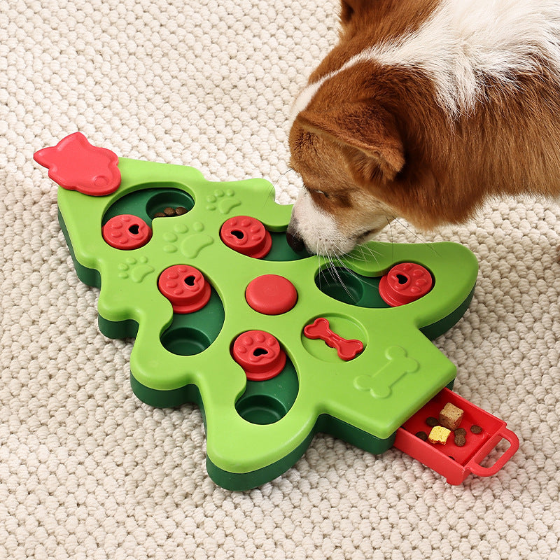 Hot Selling Pet Puzzle Toy Slow Feeding New Design Christmas Tree Type Puzzle