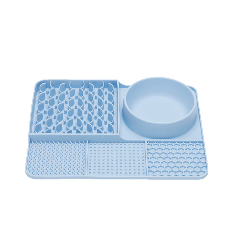 Lick mat with stainless steel bowl