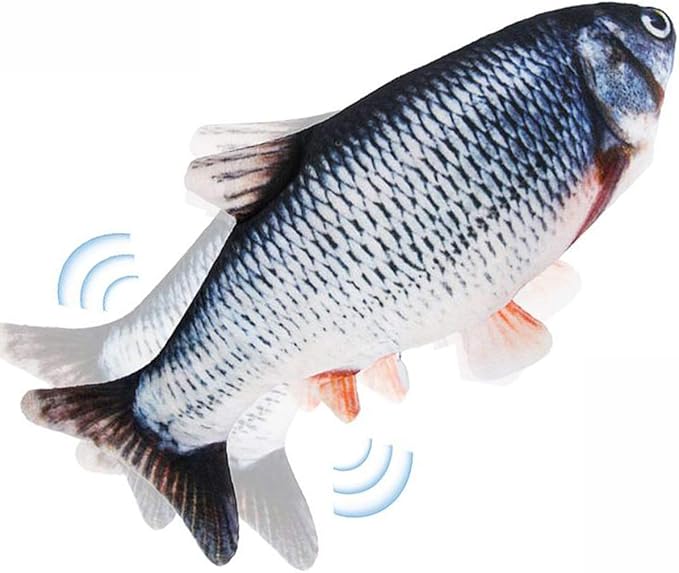 Cat toy with catnip interactive cat toy soft dog toy with cat kicker electric realistic plush fish for cat exercise.