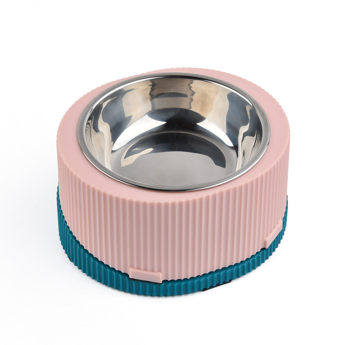 2 in 1 Roman column pet bowl anti-overturning detachable stainless steel food bowl
