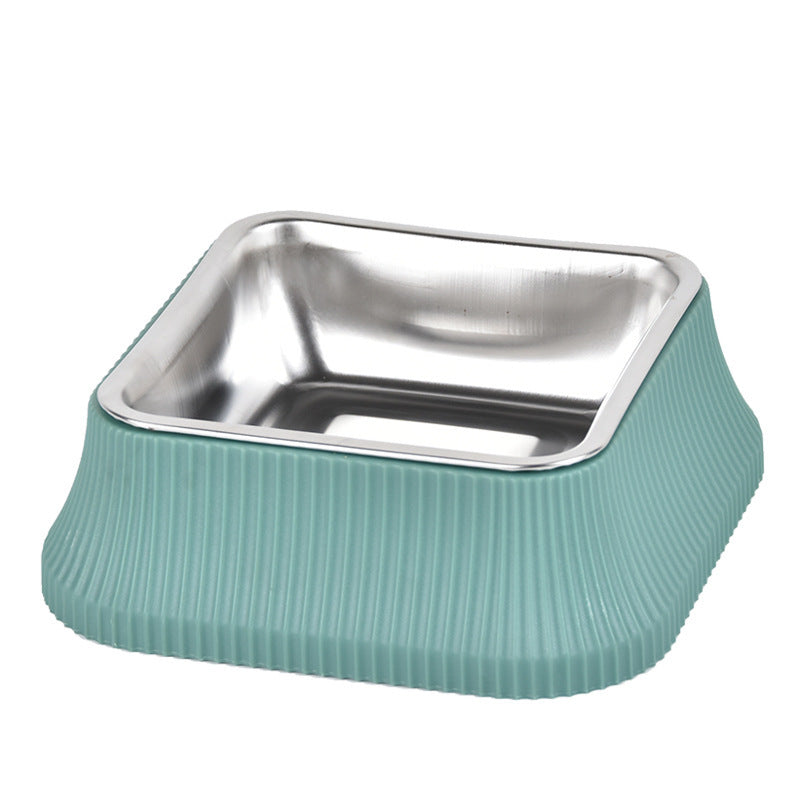 Roman column pet bowl anti-overturning detachable stainless steel food bowl